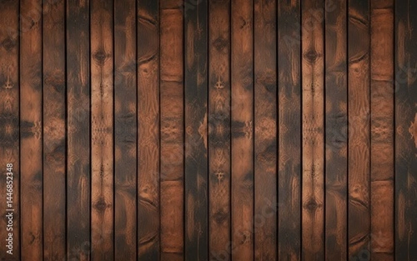 Fototapeta Rustic Wood Plank Texture with Rich Brown Tones and Natural Grain Patterns