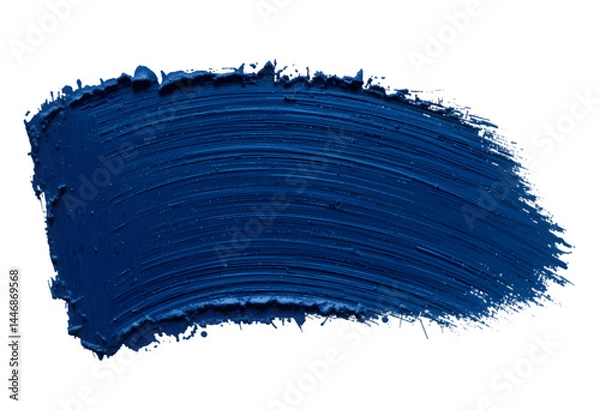 Fototapeta dark navy blue paint brush stroke isolated on white or transparent png,Bold Dark Blue Paint Brush Stroke with Rich Texture Isolated on White Background for Artistic Design Elements, High-Quality Image