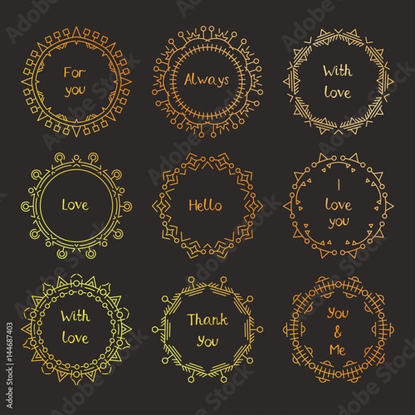 Obraz Thin line vector modern geometric frames.