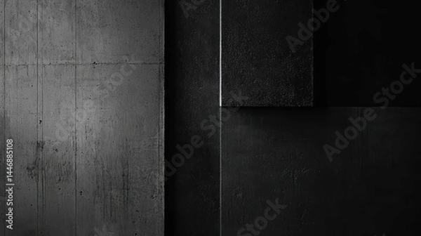 Fototapeta Abstract dark concrete background texture with modern geometric patter
