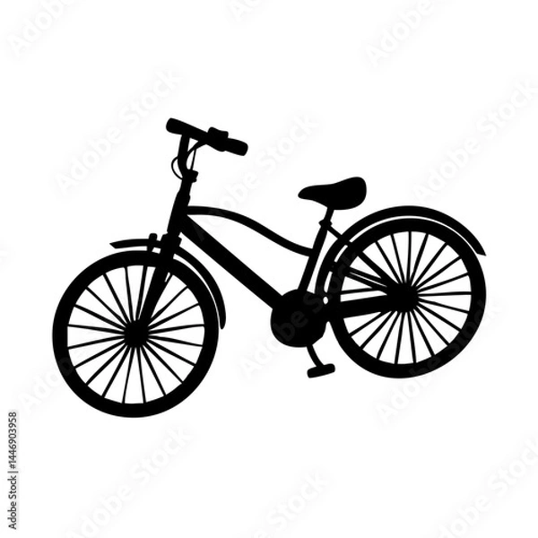 Fototapeta Silhouette of a bicycle with large tires and curved frame design