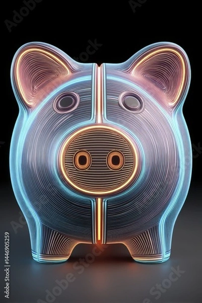 Obraz Abstract piggy bank graphic; conceptual image for financial topics involving loans and savings - abstract modern art finance
