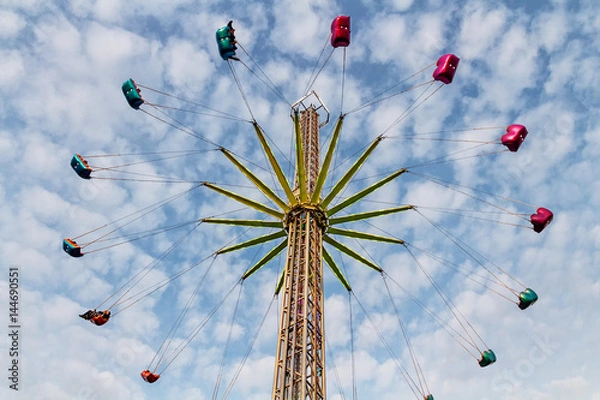 Fototapeta Giant carousel at the fair in the capital city of Prague.