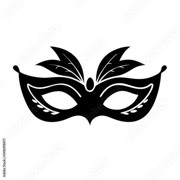 Fototapeta Elegant Venetian masquerade mask in black and white, perfect for carnival