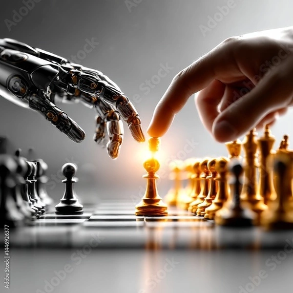 Fototapeta Human Versus Machine: The Future of Strategy and Artificial Intelligence in Chess