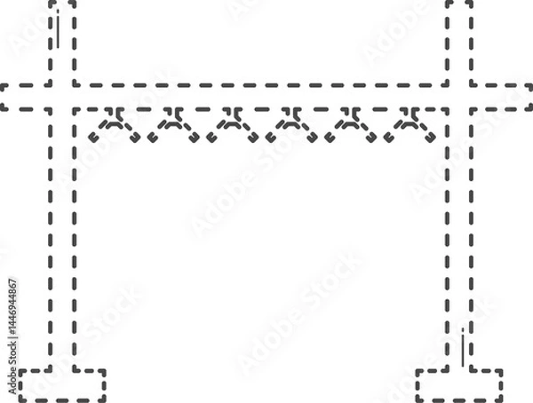 Obraz Dotted line of home furniture. Drying stand.