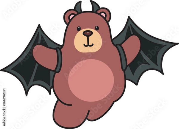 Obraz Illustration of cute bear icon.
Funny bear in daily activities elements.
