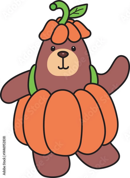 Obraz Illustration of cute bear icon.
Funny bear in daily activities elements.
