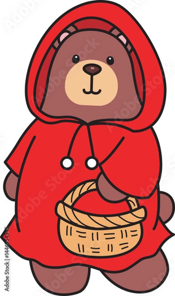 Obraz Illustration of cute bear icon.
Funny bear in daily activities elements.
