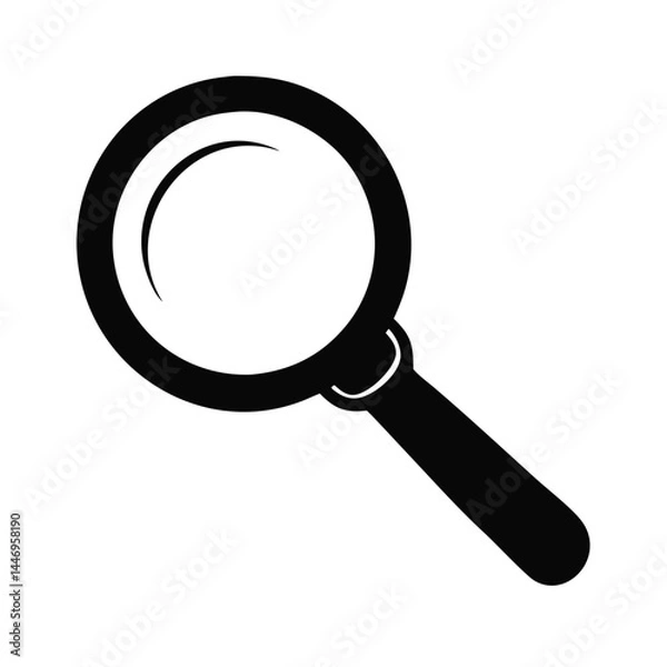 Obraz Magnifying Glass Icon Black and White Search Tool Investigation Exploration Discovery Zoom In Detail