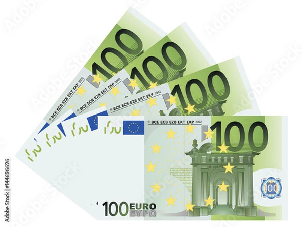 Obraz 100 Euro bills vector