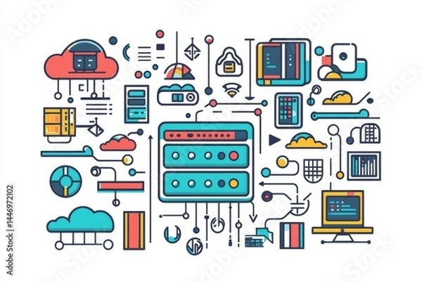 Fototapeta Digital Ecosystem Illustration