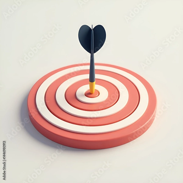 Fototapeta Dart Hitting the Bullseye of a Target