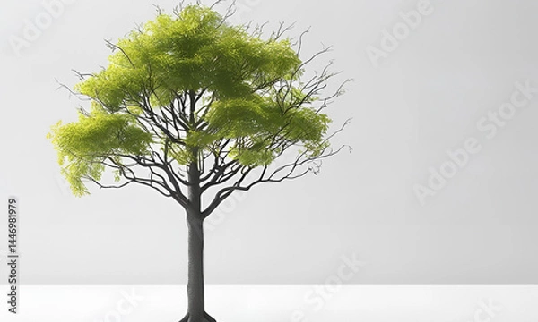 Obraz green tree on white background
