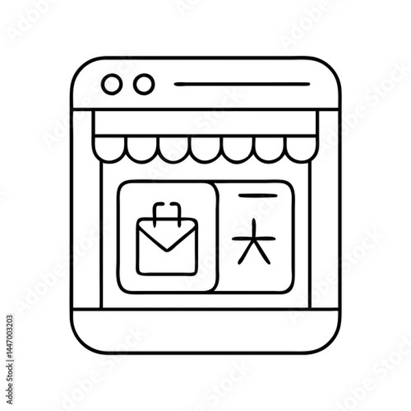 Fototapeta app store icon, app store line art - simple line art of app store, perfect for app store logos and icons