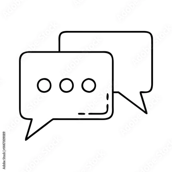 Fototapeta chat bubble icon, chat bubble line art - simple line art of chat bubble, perfect for chat bubble logos and icons
