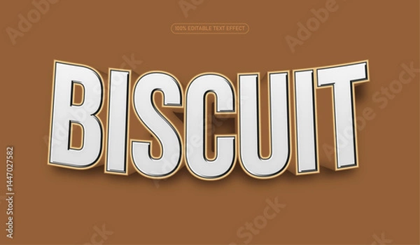 Fototapeta Biscuit 3d editable premium vector text effect