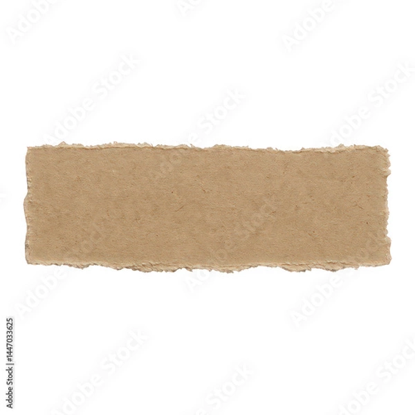 Obraz Horizontal strip of earthy brown paper featuring organic hand torn edges and a naturally visible fibrous texture.