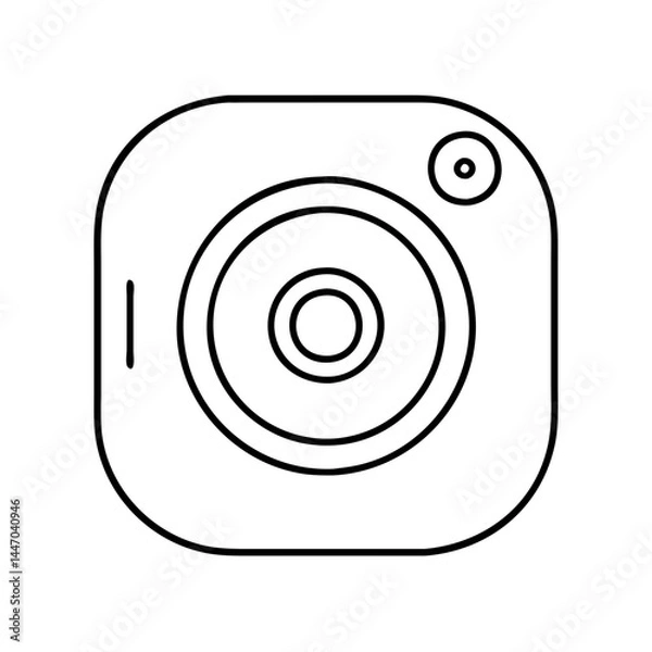 Fototapeta rear camera icon, rear camera line art - simple line art of rear camera, perfect for rear camera logos and icons