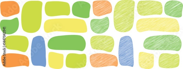 Fototapeta Organic Shape Text Frames  Abstract Doodle Bubbles & Liquid Design Elements