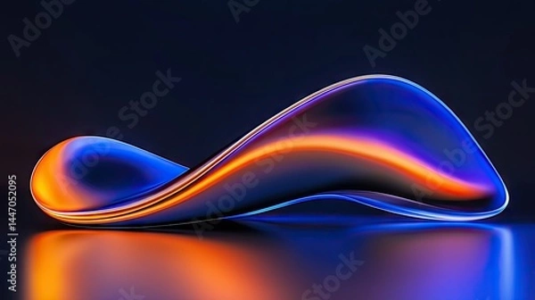 Fototapeta A sleek abstract flowing form with vibrant color gradients
