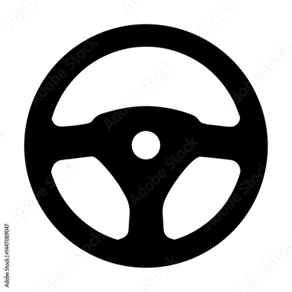 Fototapeta Black and White Illustration of a Vehicle Steering Wheel and System