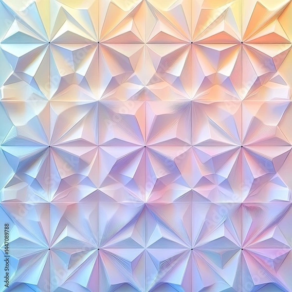 Fototapeta Abstract geometric pattern with pastel colors  Intricate, repeating, 3D design  Soft, vibrant hues create a calming effect