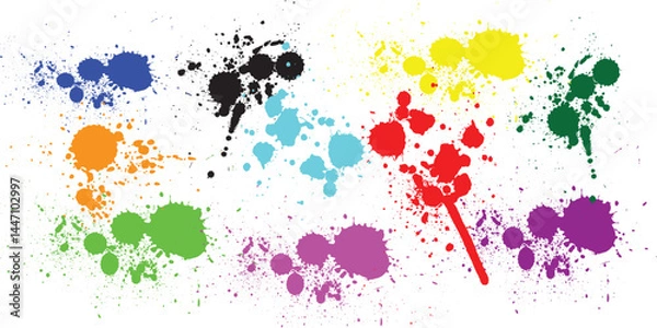 Obraz Paint splash set. for design use. Abstract vector illustration.