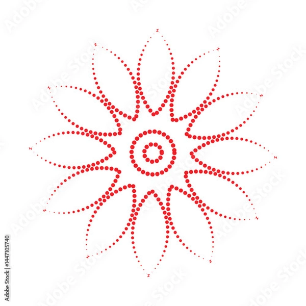 Obraz vector dotted sunflower tree shape. Nature tree vector illustration design, dot leaves