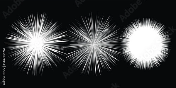 Fototapeta Vector light effect illustration. Exploding star isolated on black background