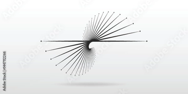 Obraz spiral sound wave rhythm lines and circle and dynamic abstract vector background