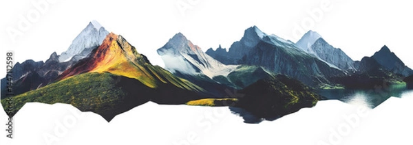 Fototapeta PNG Mountain landscape collage nature.