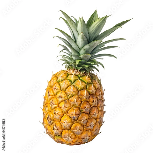 Fototapeta Fresh Ripe Pineapple Isolated on White Background isolated on transparent background