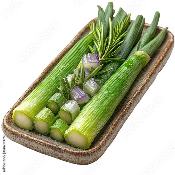 Obraz one piece piece of Leeks isolated on transparent background. PNG