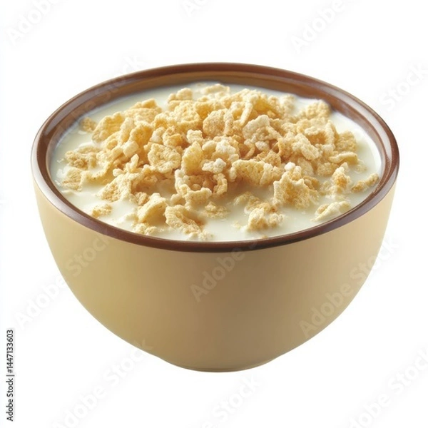 Fototapeta Close-Up Professional Studio Shot of Cereal Bowl with Milk