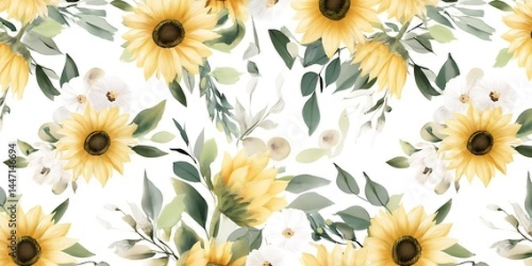 Fototapeta Floral seamless pattern.Pastel flower seamless pattern.Abstract floral seamless pattern 