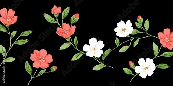 Fototapeta Floral seamless pattern.Pastel flower seamless pattern.Abstract floral seamless pattern 
