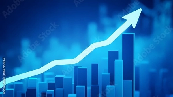 Obraz Growth chart analysis showing business trends digital environment infographic high-tech concept data visualization