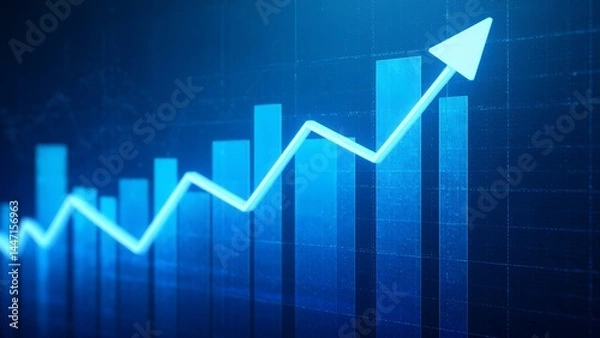 Fototapeta Business growth strategies digital market trends infographic online data visualization market analysis