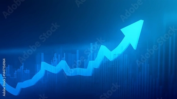 Fototapeta Business growth insights digital space infographic data visualization online environment strategic planning
