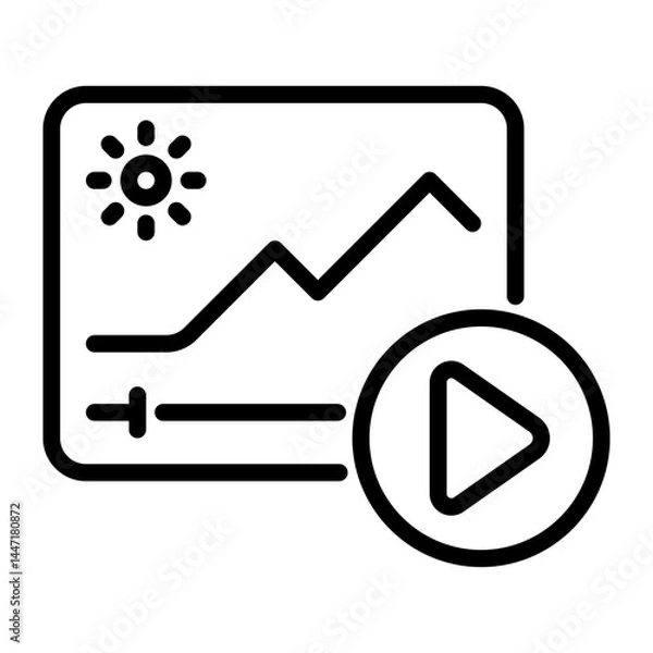 Fototapeta Record icon, line icon style