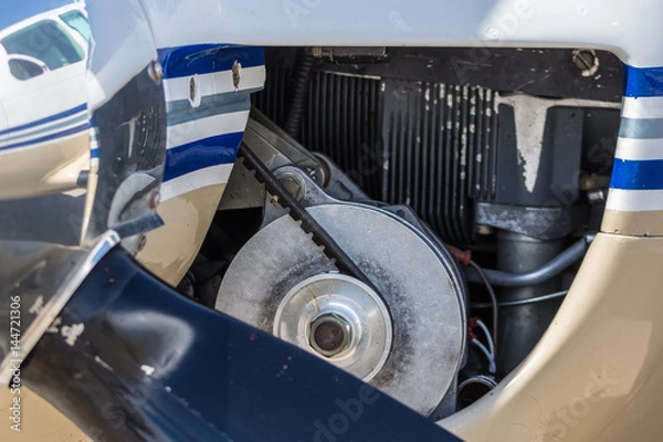 Fototapeta Details of the engine of a small light-engine aircraft