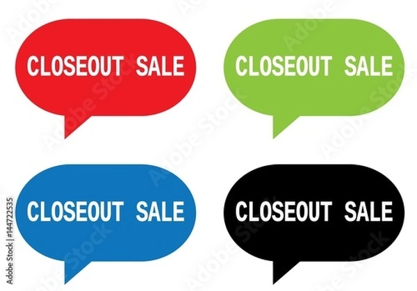 Obraz CLOSEOUT SALE text, on rectangle speech bubble sign.