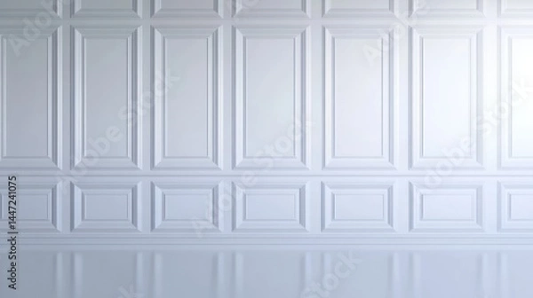 Obraz Elegant White Panelled Wall Interior Design