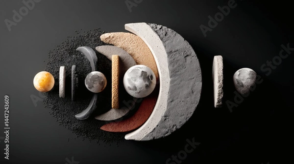 Obraz Abstract Geometric Arrangement of Various Textured Elements and Shapes