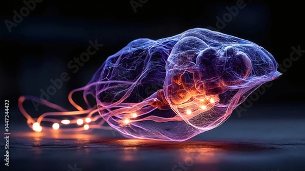 Obraz Abstract Light Trails in a Delicate Ethereal Form with Glow Effects