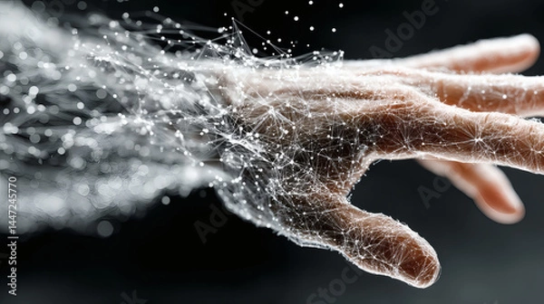 Obraz Abstract Representation of Connecting Digital Technology through Hand