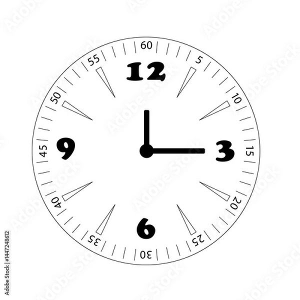 Fototapeta Time of a clock in illustrator