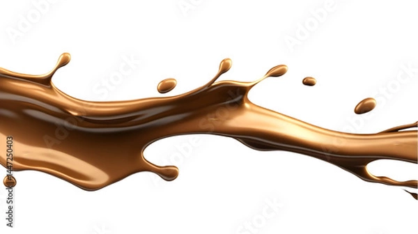 Fototapeta Realistic Chocolate Splash Isolated Background Illustration
