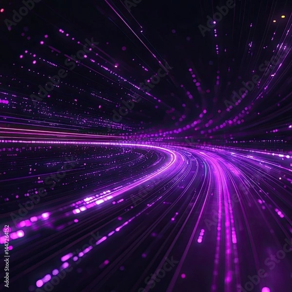 Fototapeta Abstract purple swirling tunnel of light
